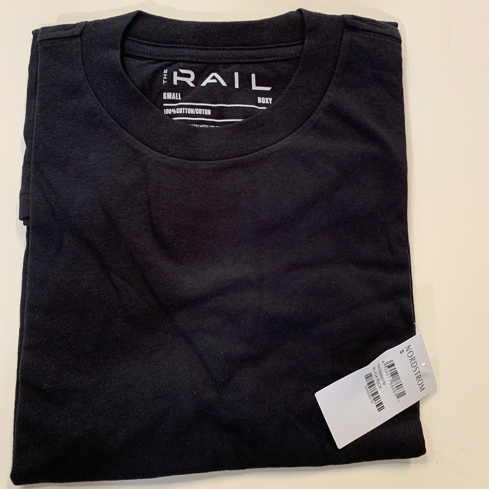 The Rail Drop Shoulder Crewneck T-Shirt Men Sz S Black Boxy Short Sleeve New gallery