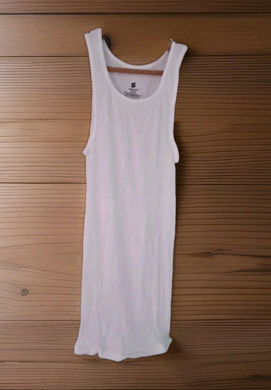 Hanes ComfortSoft Ribbed Tank Tops, Men’s undershirt, Medium, 3 Pack, white, New