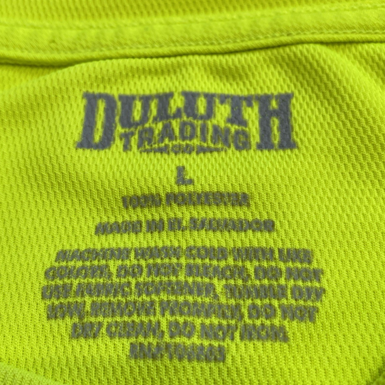 Duluth Trading Mens L Bright Safety Yellow Short Sleeve T-Shirt Pocket Stretch * gallery