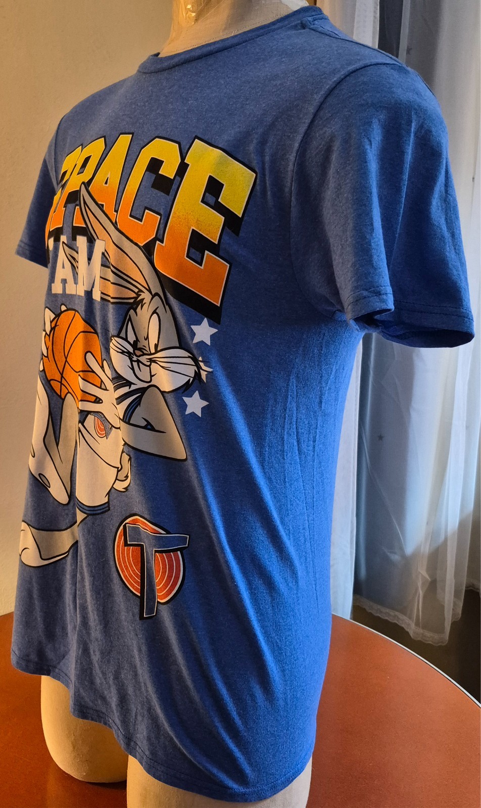 NWT Space Jam T Shirt Tee Bugs Bunny Heather Blue Mens Medium Graphic Print gallery
