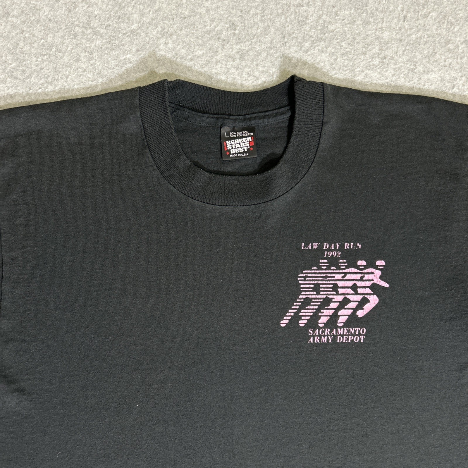 Vtg. 1992 Law Day Run Sacramento Single Stitch Black Tee Large Screen Stars Best gallery