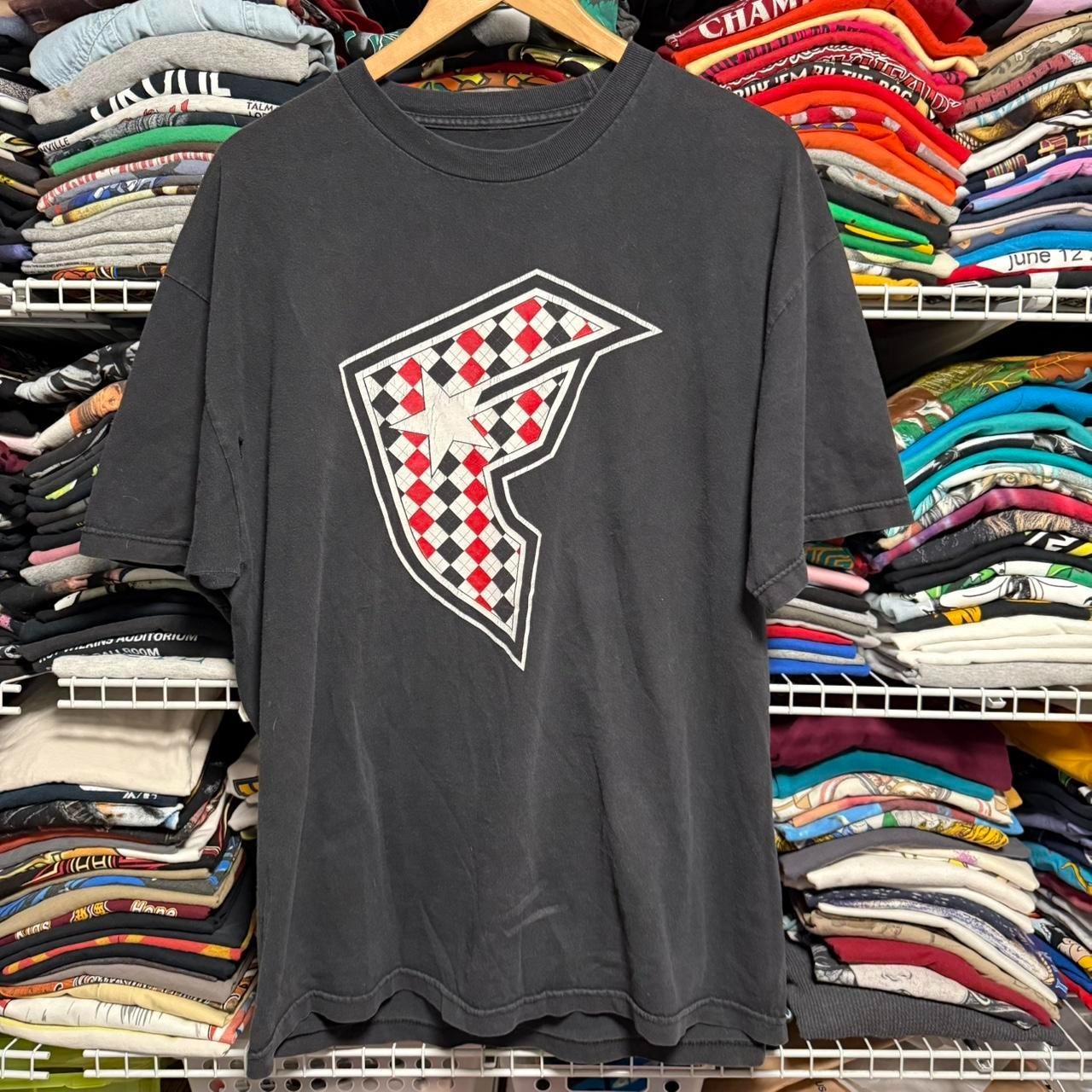 Y2K Famous stars and straps argyle patterned logo t shirt black gallery