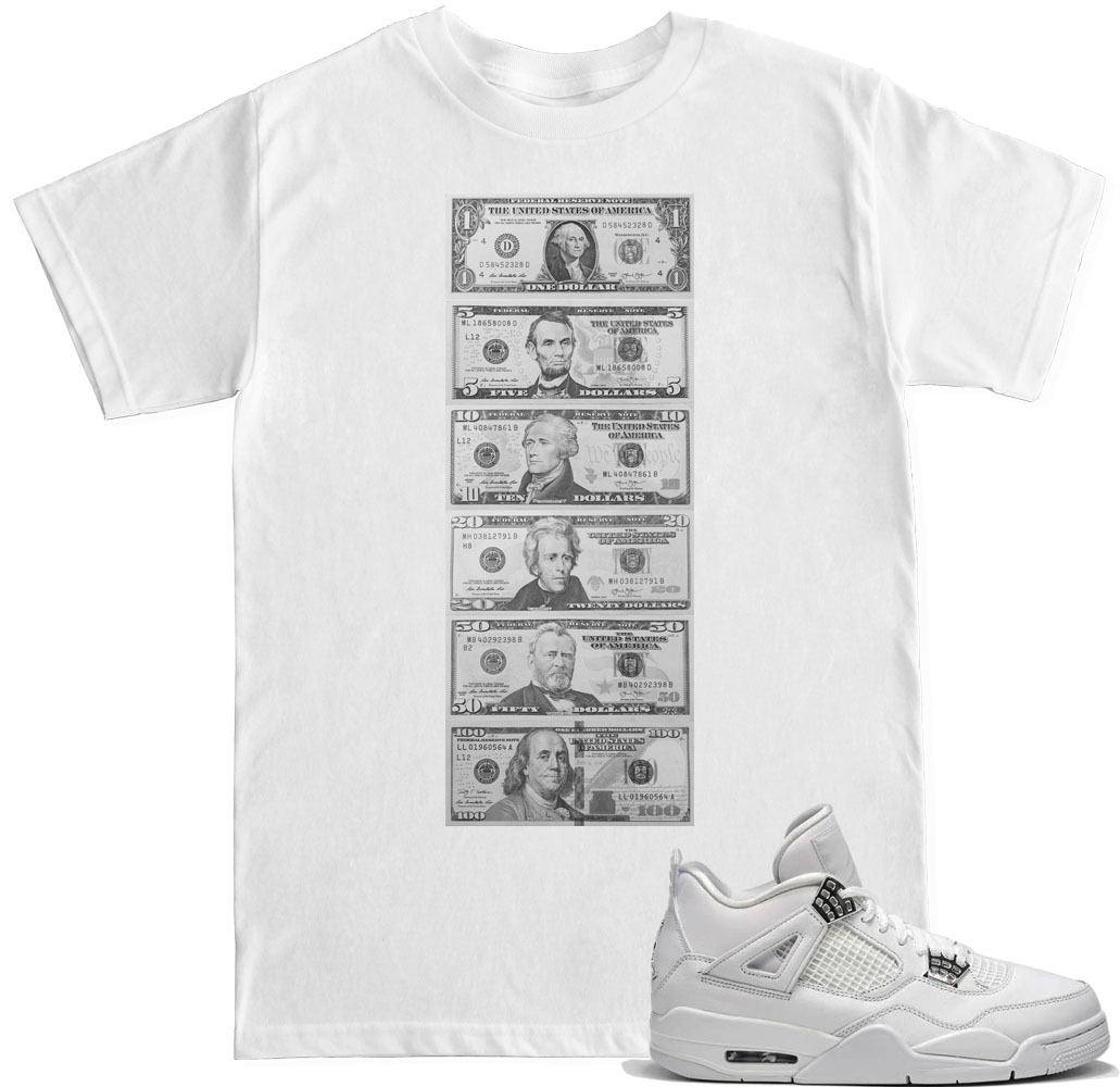 PURE MONEY Silver Chain T Shirt to match with Air Js 4 PURE MONEY 4 Shoes gallery