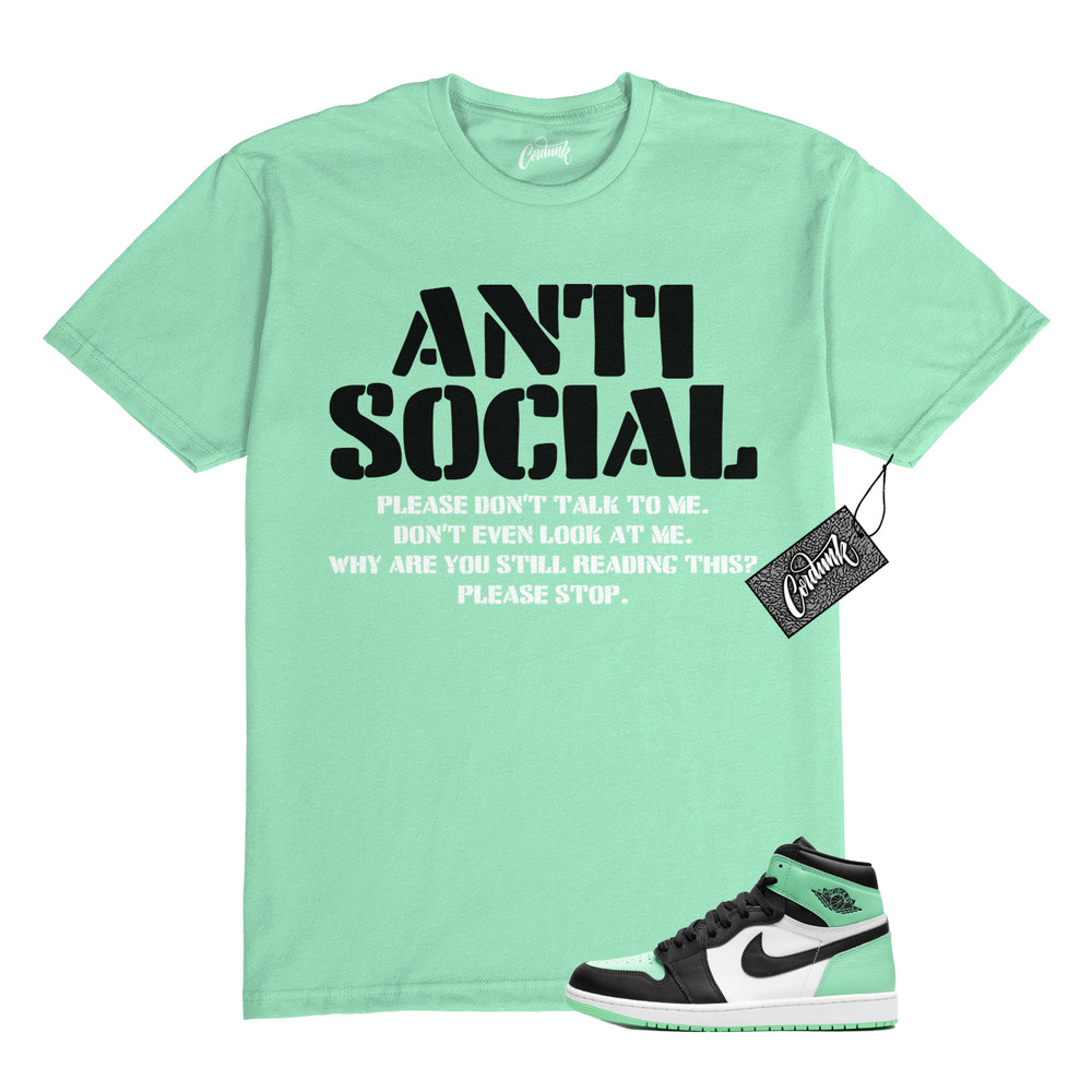 1 Green Glow Mint White Black High T Shirt Match AS