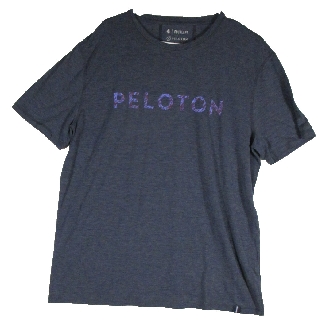 Peloton Mens Pull-On Fourlaps X T-Shirt Crew Neck Short Sleeve Size L Gray gallery