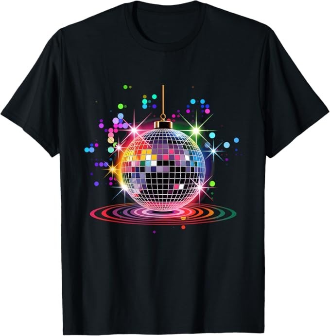 Colored Disco Ball Vintage Retro House Discoball Cool Party T-Shirt