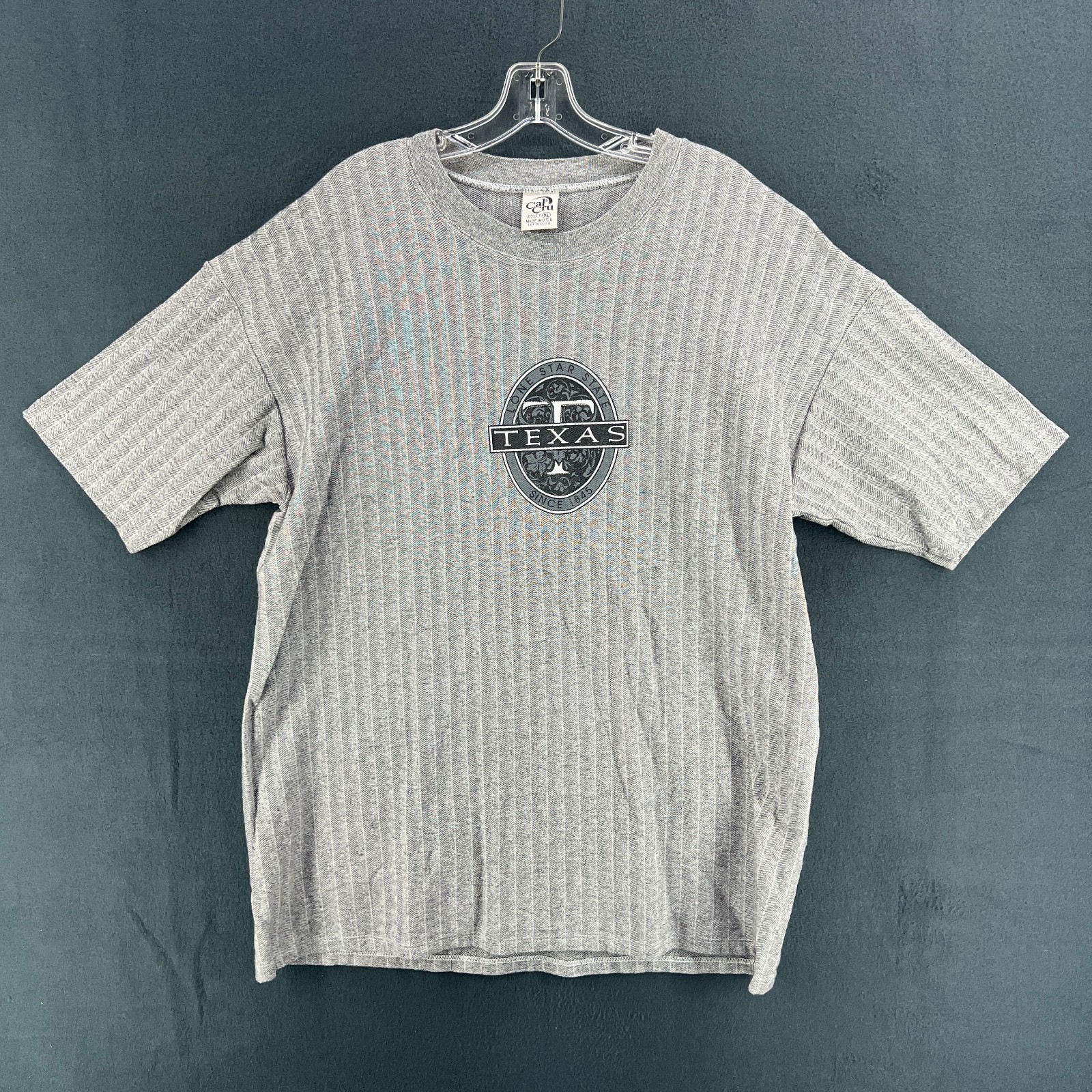 Vintage Texas T Shirt Cal Cru Single Stitch Tee Men’s XL Made In USA Herringbone gallery