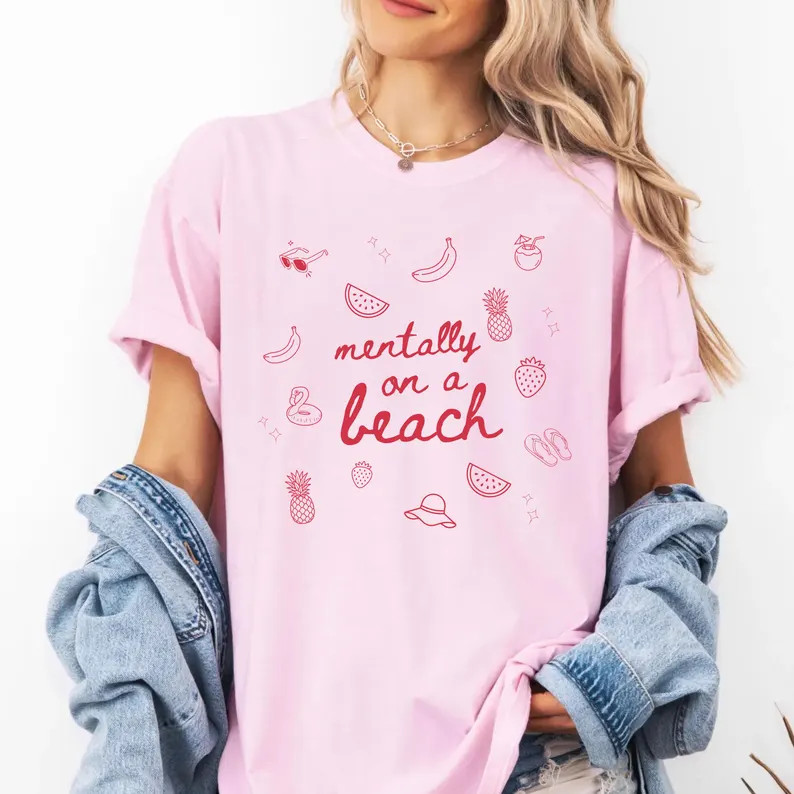 Mentally On Beach Summer Vacation Comfort Tee gallery