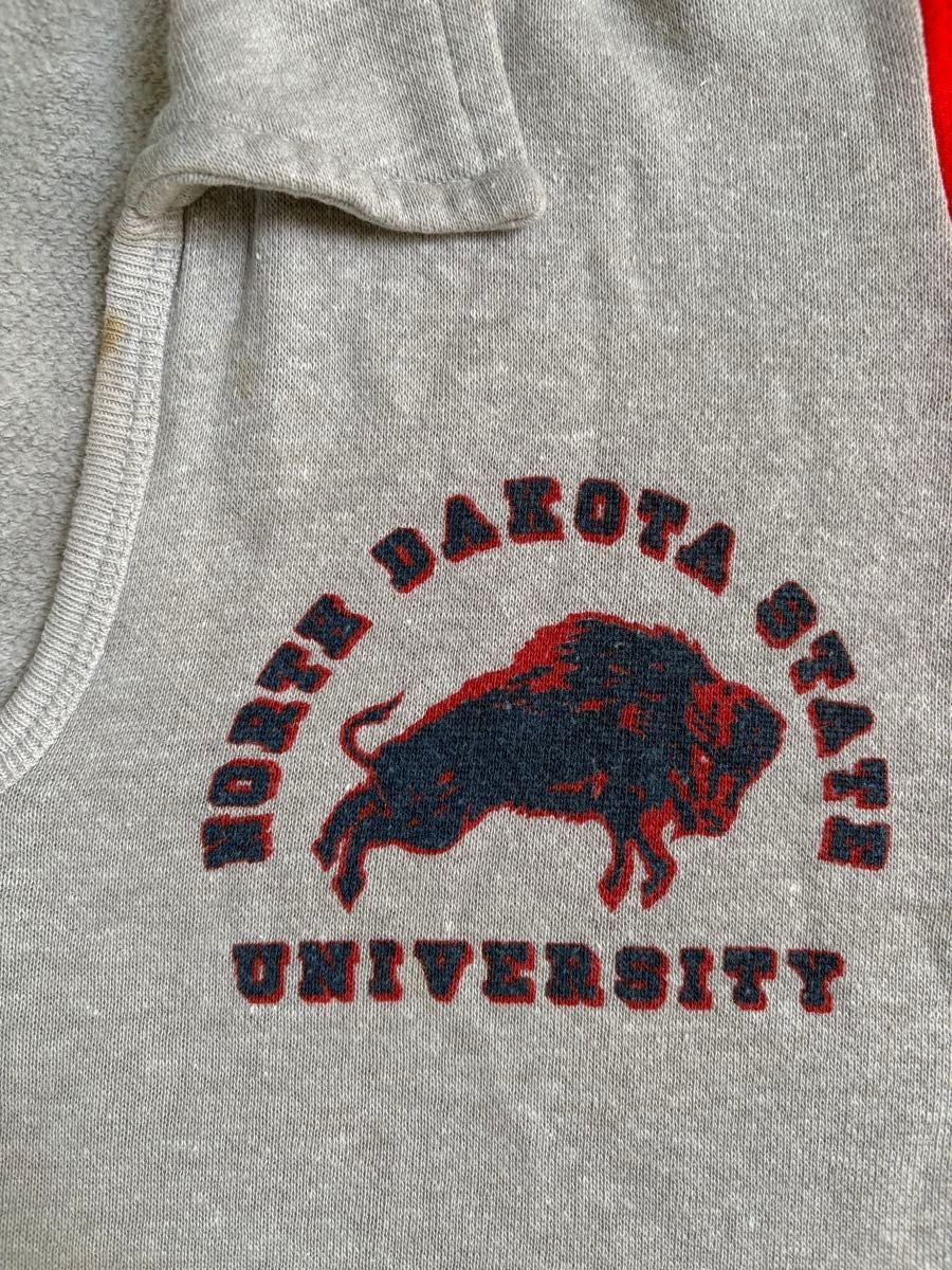 Vintage Late 70s Champion Blue Bar Tag Collared Short Sleeve Sweatshirt NDSU M gallery