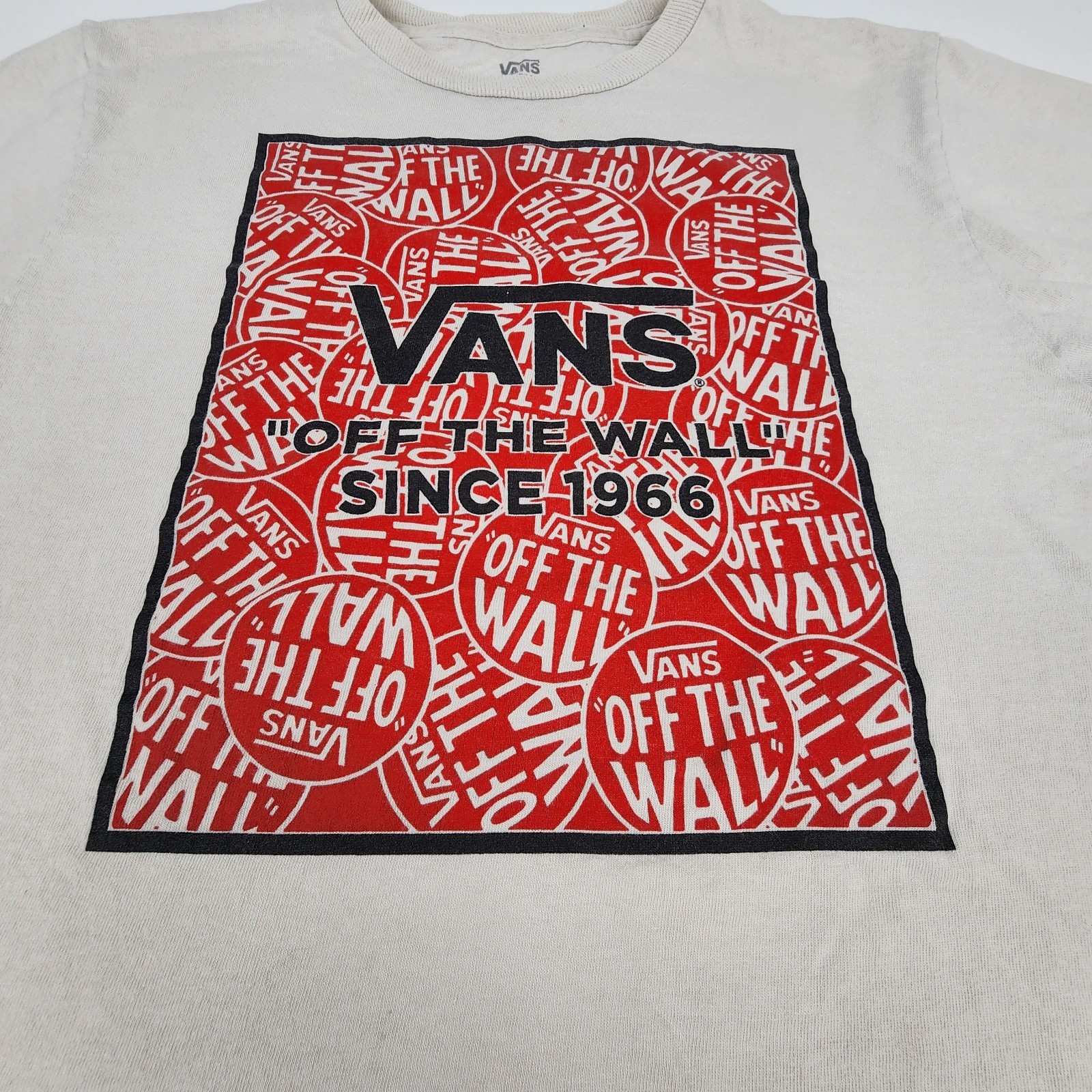 Vans Off The Wall Since 1966 Logo Graphic T Shirt White Large Skate gallery