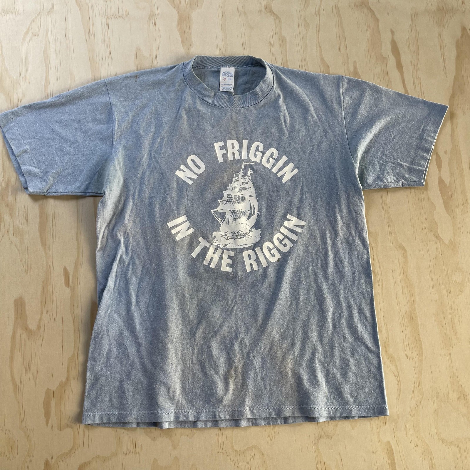 Vintage No Friggin In The Riggin Shirt Mens Medium Nautical Humor Tee T-Shirt gallery