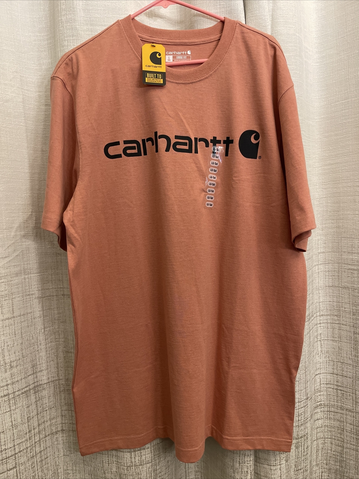 Carhartt T-Shirt Sz L Large Ginger Heather Heavy Short Sleeve Spellout TK0195-M gallery