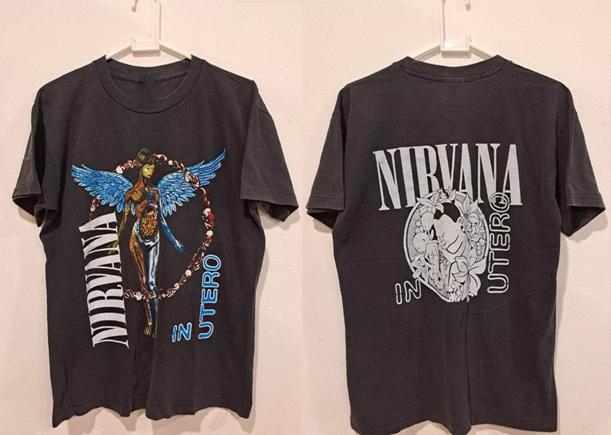 COLLECTION Nirvana t shirt in utero Tour Japan t shirt S-5XL COTTON 2 SIDE DO412