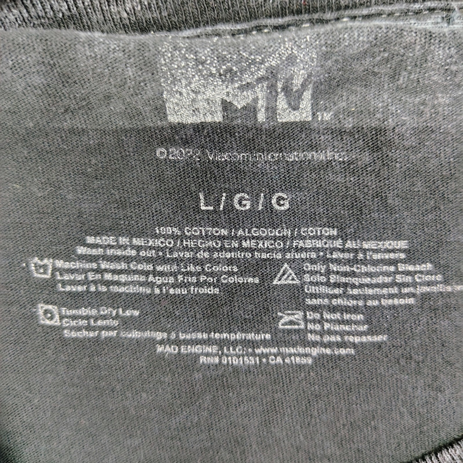 MTV *Music Television* T-Shirt size Large Vintage Graphic Logo Black Acid Wash gallery