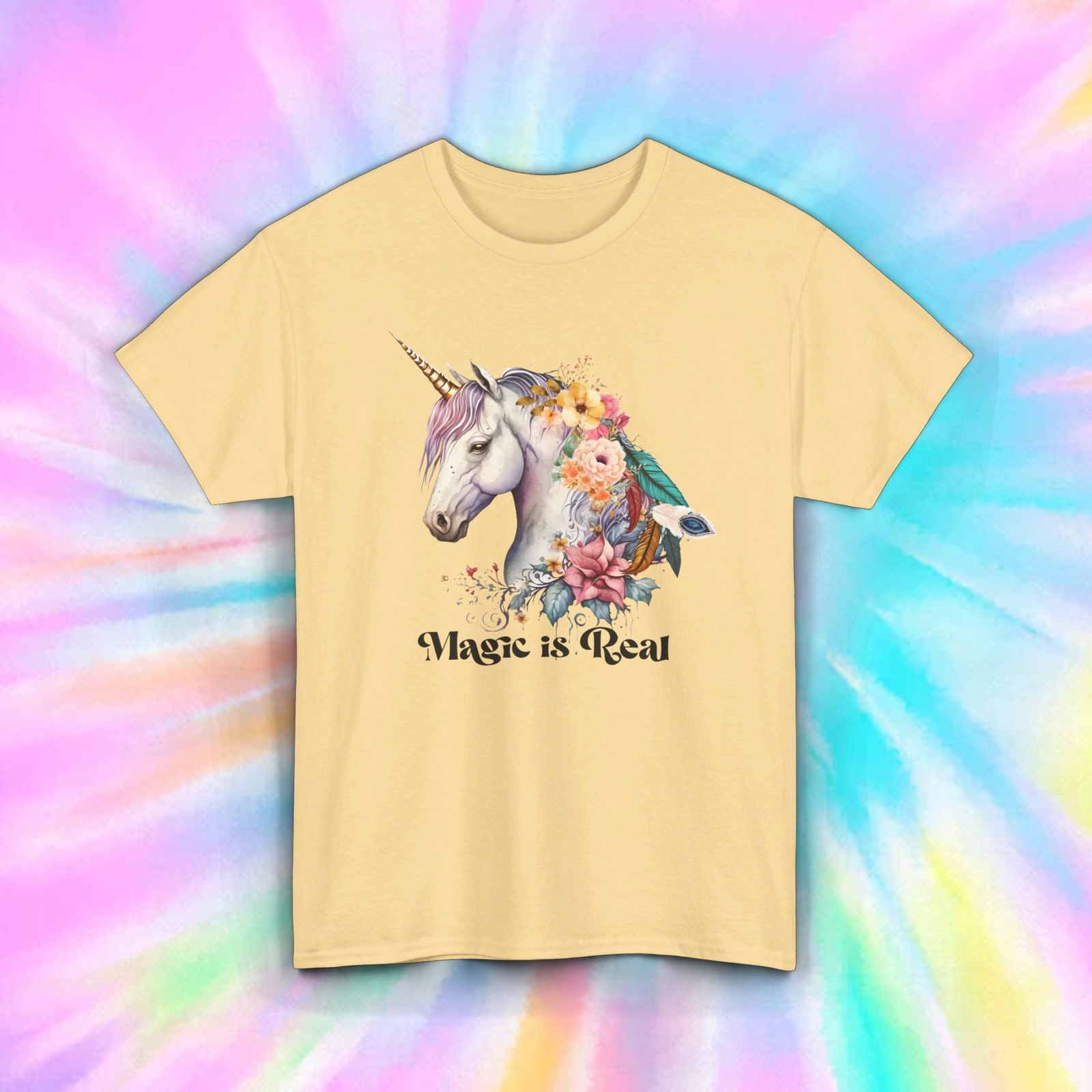Magic Is Real Unicorn T-Shirt | Floral Graphic Tee | S-5XL | Gift Idea