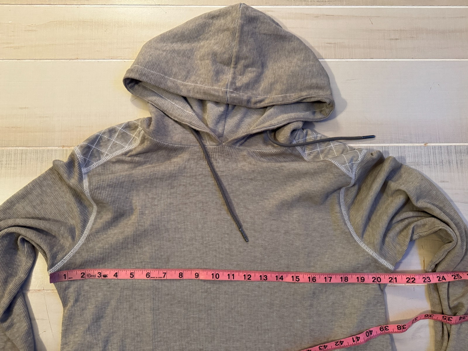 Buckle Black hoodie men's gold brown pullover quilted waffle knit top size L gallery