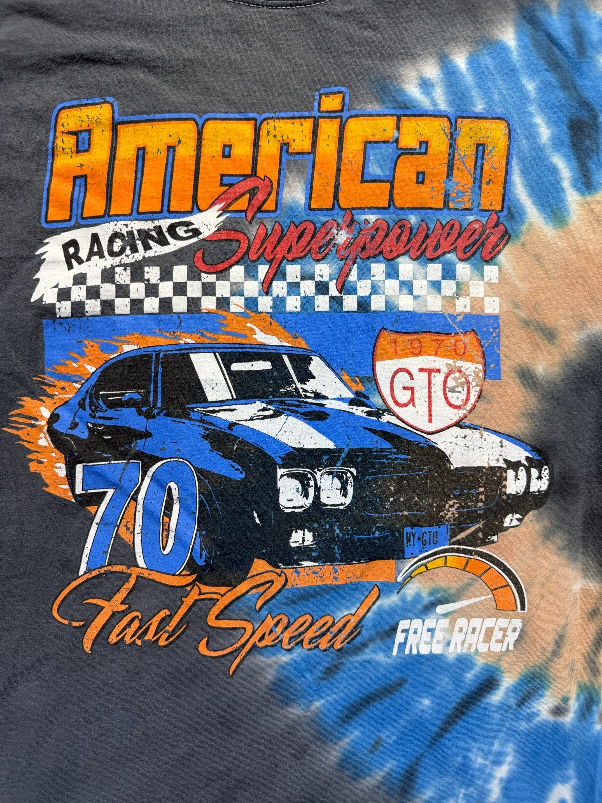 Chemistry T Shirt Mens Medium Black Tie Dye American Racing Superpower GTO 1970 gallery