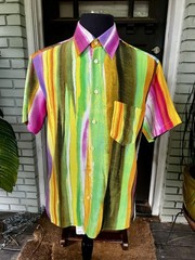 Vintage Moschino Cheap & Chic 2 piece multi-color striped pants/button-up shirt