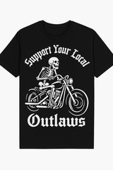SYLO Support your local outlaws Biker Motorcycle MC T shirt 15 skull