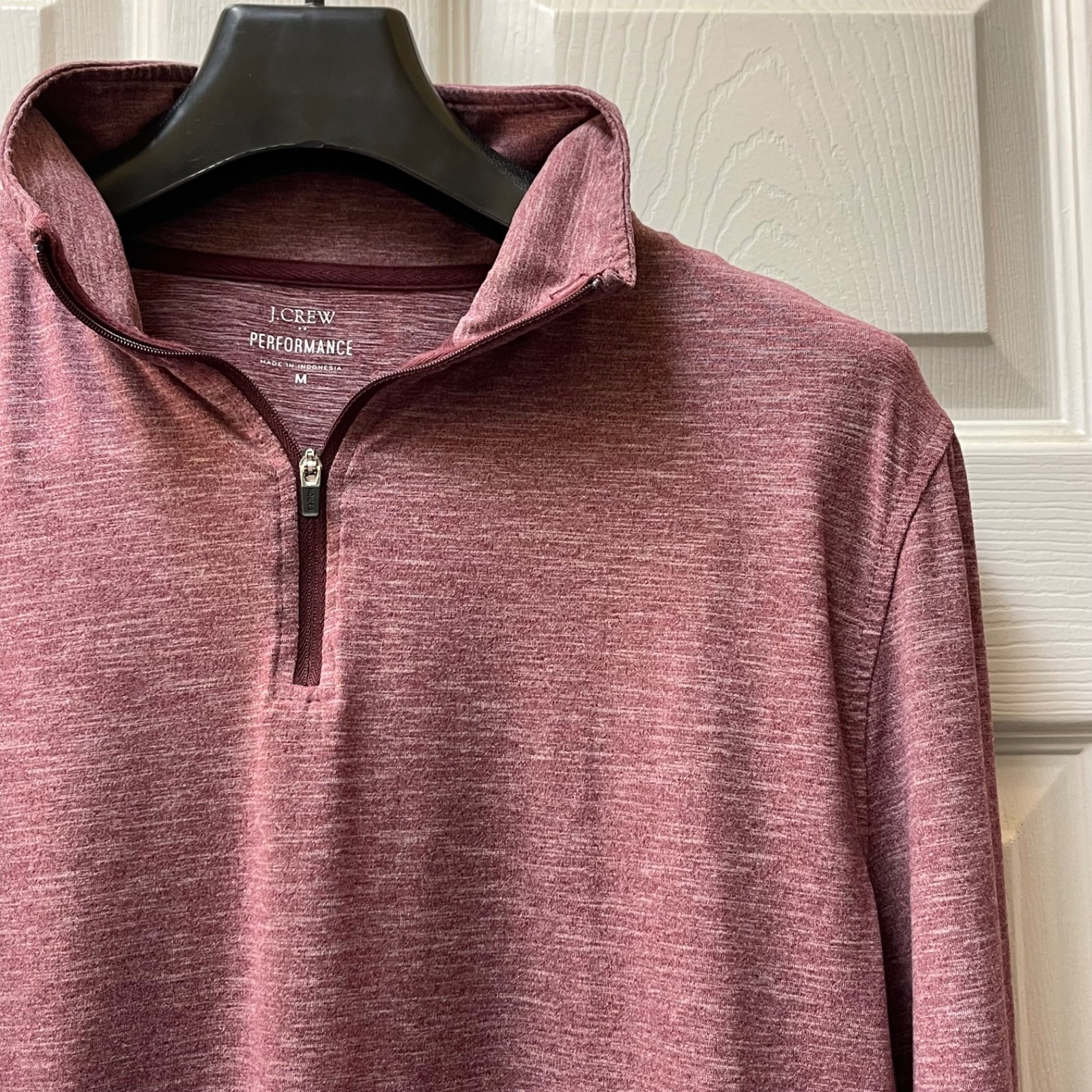 J Crew Factory 1/4 Zip Pullover Men’s Medium Red Performance Stretch Mock Neck