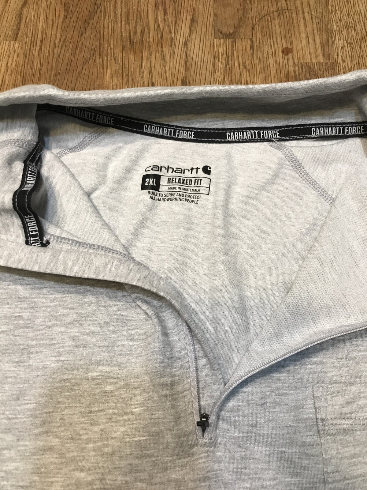CARHARTT FORCE Men’s Long Sleeve Pullover 2XL Gray 1/4 Zip Neck Shirt Jacket EUC gallery