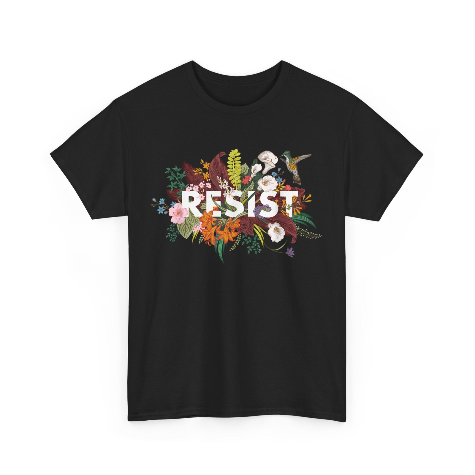 Resist Shirt, Political Protest Anti-Trump Floral Women Men T-shirt gallery