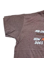 TeeLuv Mr. Owl “How Many Licks Does It Take?” Graphic T-Shirt Brown Size L