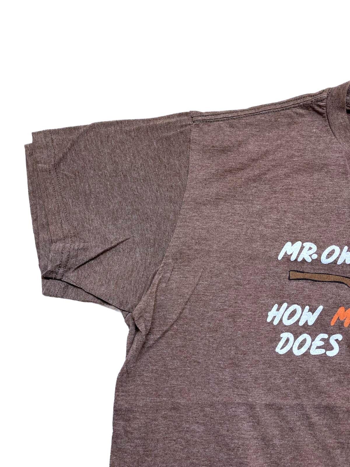TeeLuv Mr. Owl "How Many Licks Does It Take?" Graphic T-Shirt Brown Size L gallery
