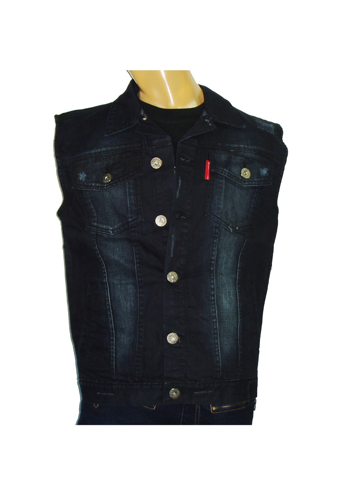 MENS BIKER DENIM VEST (DIRECT MANUFACTURER TO YOU) + FREE SHIPPING gallery