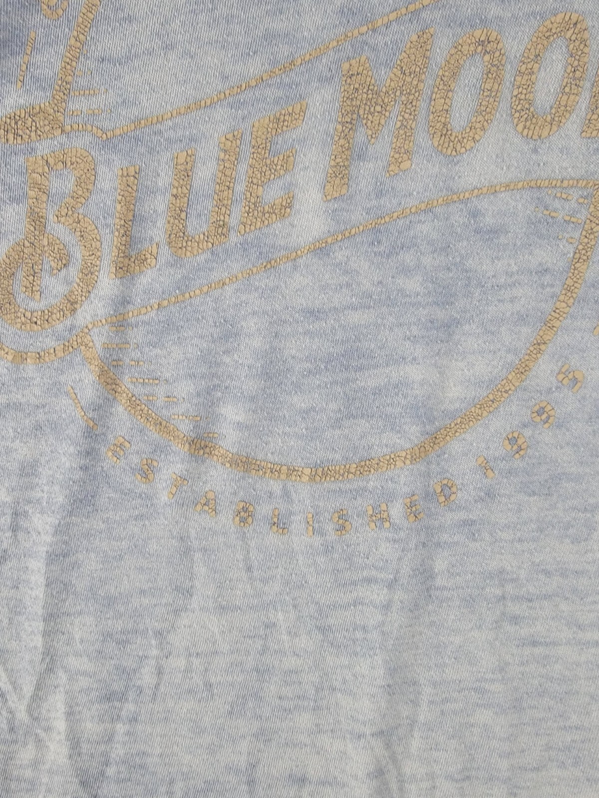 Blue Moon T-shirt Brewing Co size large lucky brand faded semi-sheer worn gallery
