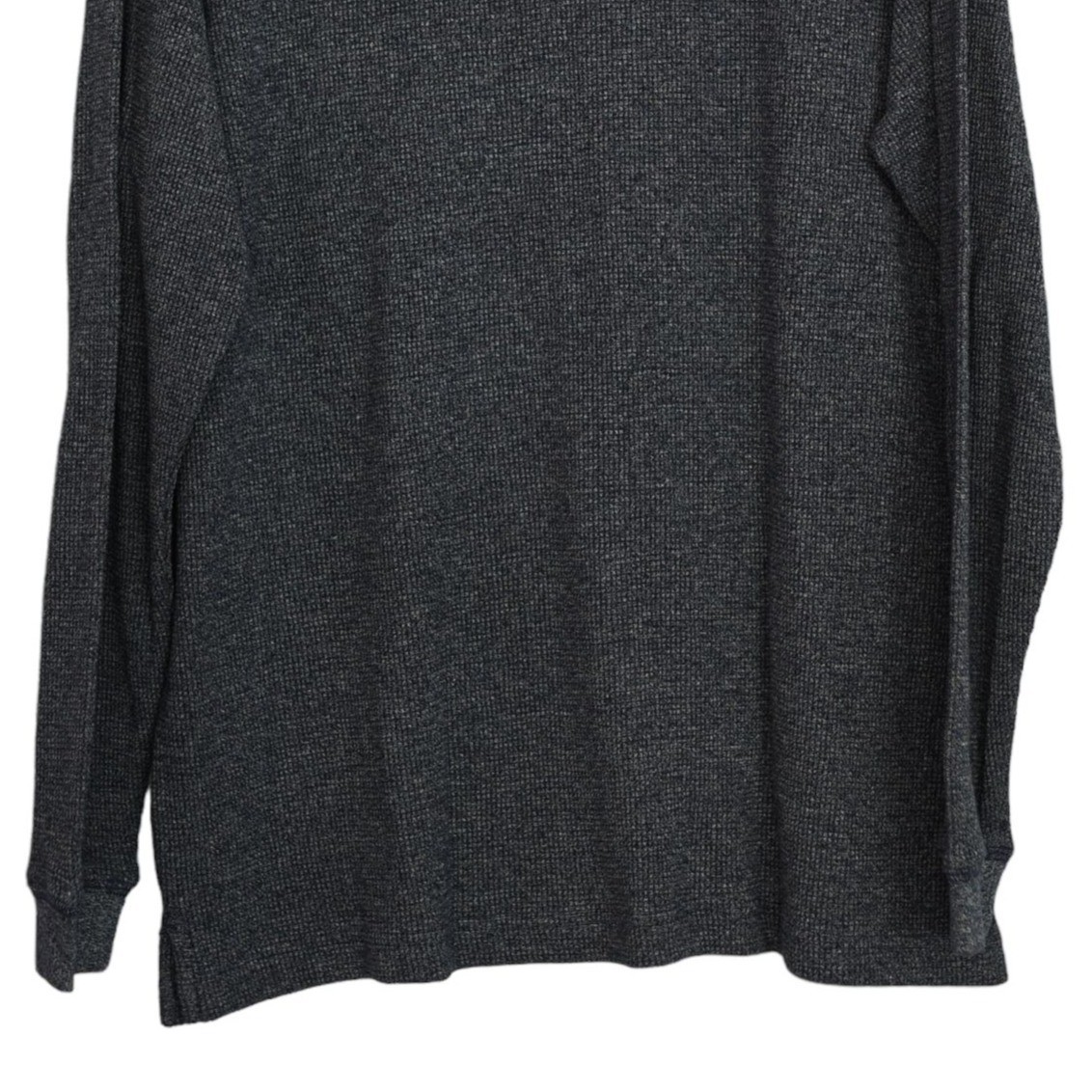 High Stretch Mens Long Sleeve Henley Shirt Size XL Gray Ribbed gallery