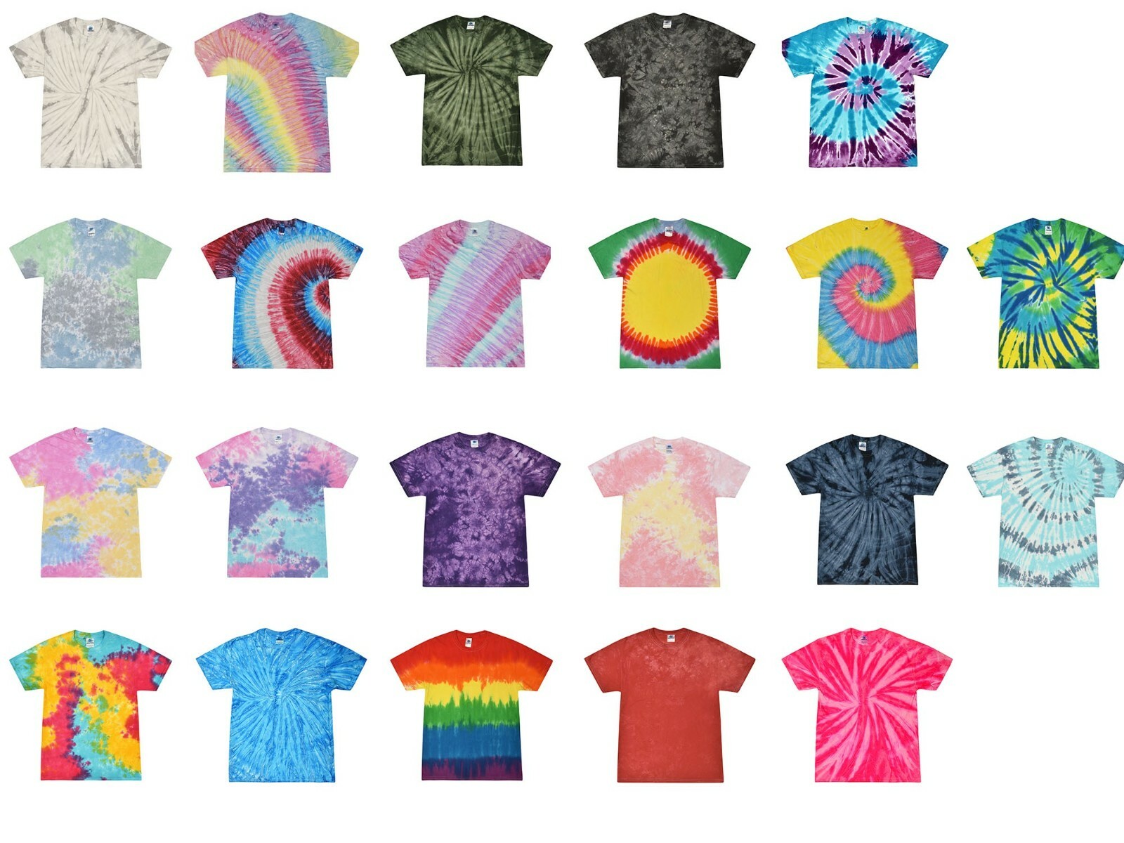 Vibrant Multicolor Tie Dye T-Shirts Adult & Kids 100% Cotton Colortone gallery