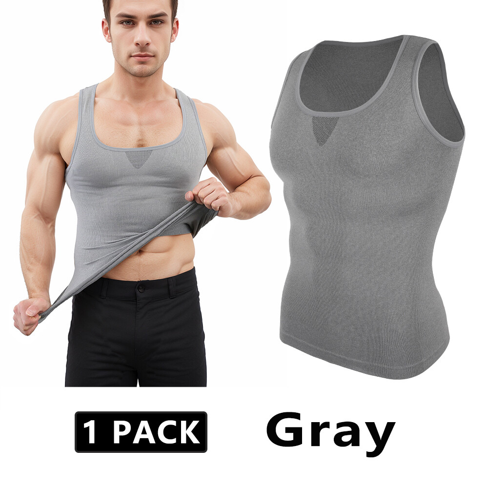Mens Slim Shaper Body Vest Chest Belly Waist For Man Boobs Compression Tank Tops gallery