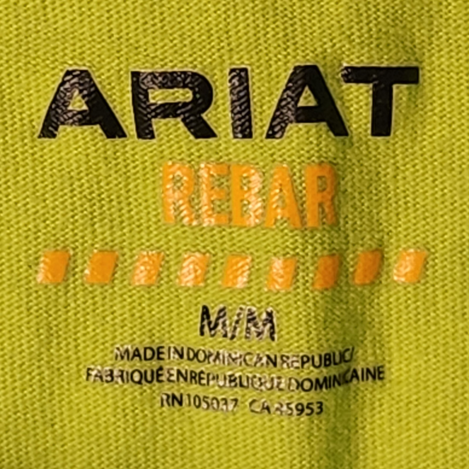 Ariat Rebar Cotton Strong Men T Shirt Safety Yellow Workwear Pocket Tee Raglan gallery