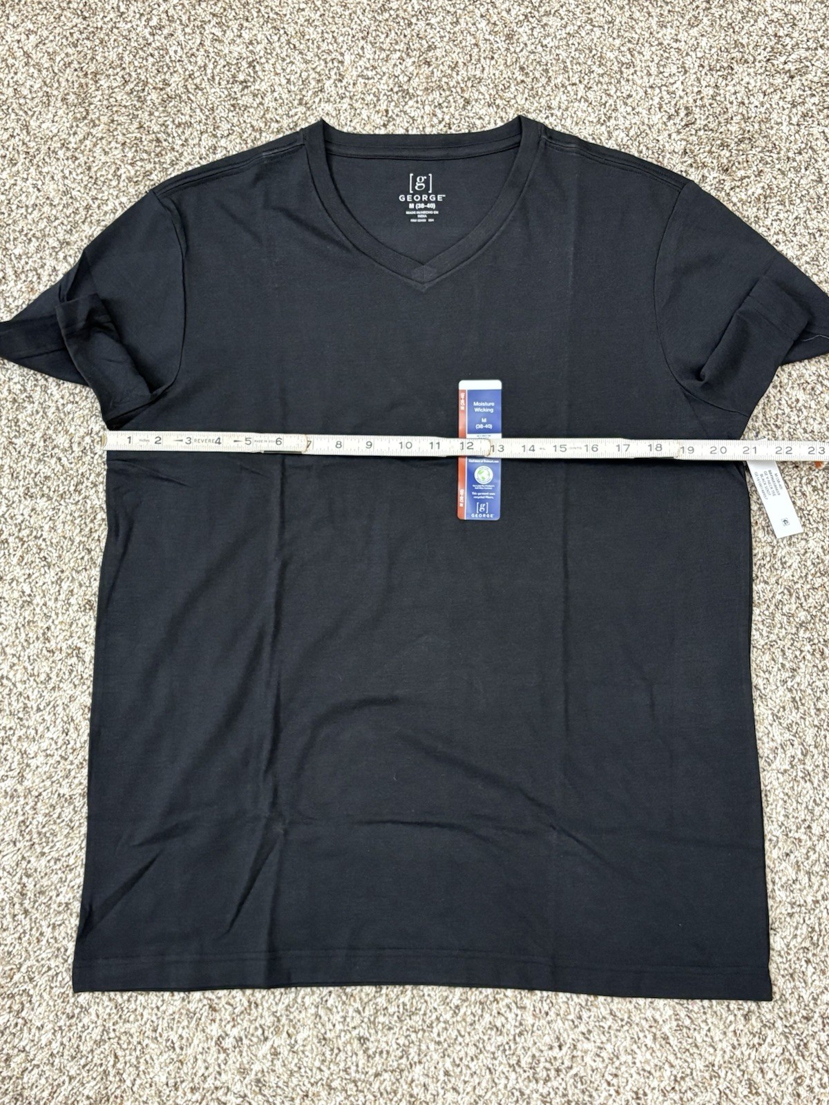 New George 3-PACK Men’s V-Neck T-shirt Tee Moisture Wicking Sz 38-40 MEDIUM (G8) gallery