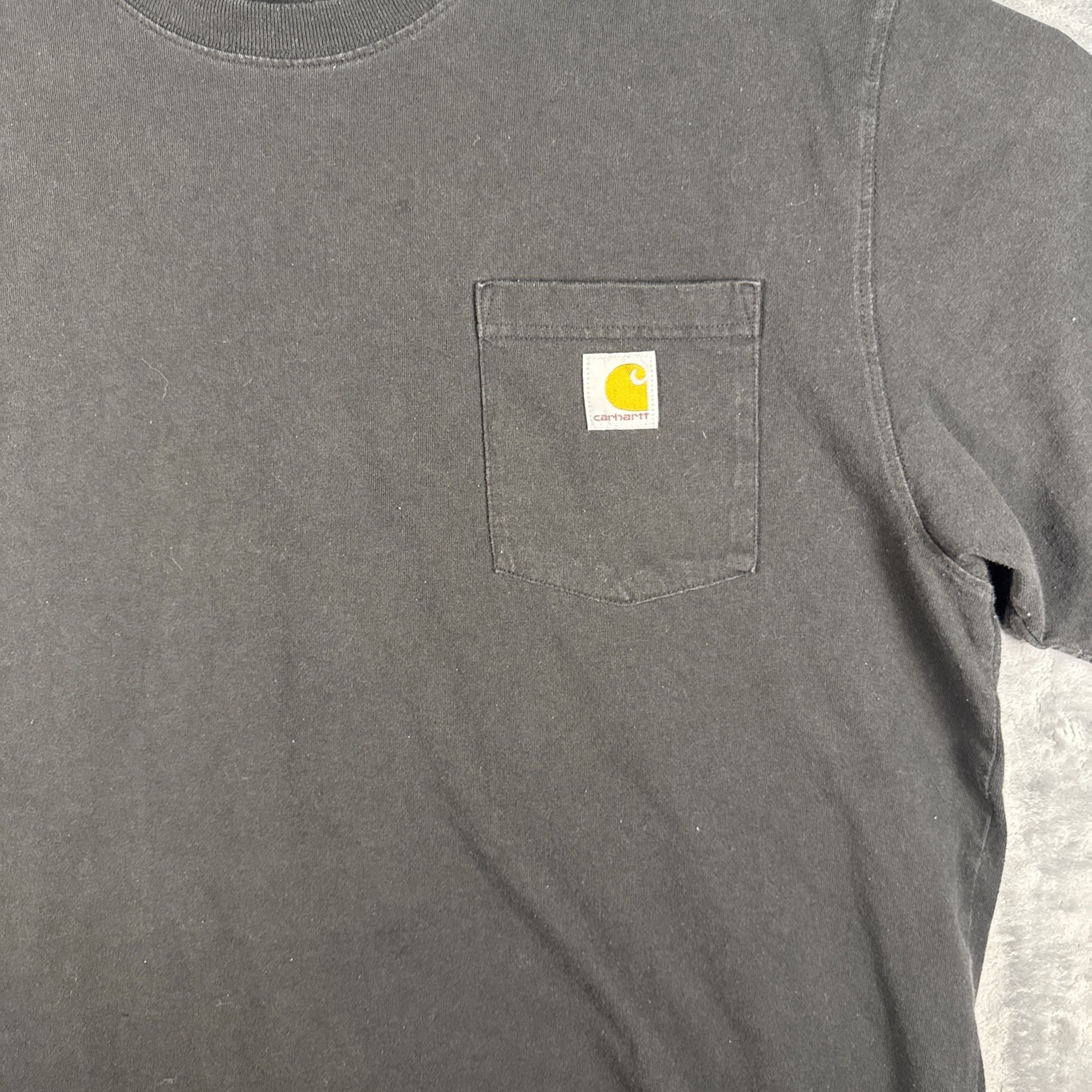 Carhartt Shirt Mens Large Black K87 Loose Fit Pocket Heavyweight Workwear Tee gallery