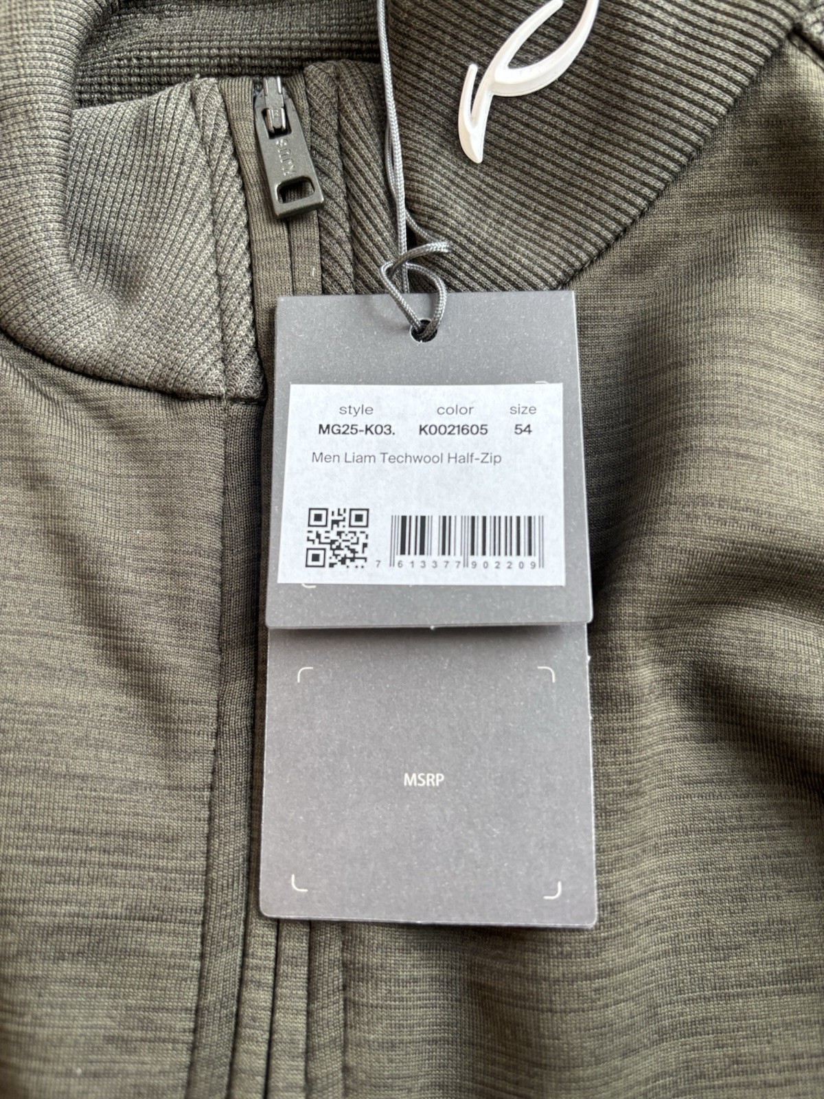 KJUS Liam TechWool Shirt Half Zip Neck, Long Sleeve, Men XL 54 NWT Olive Green gallery