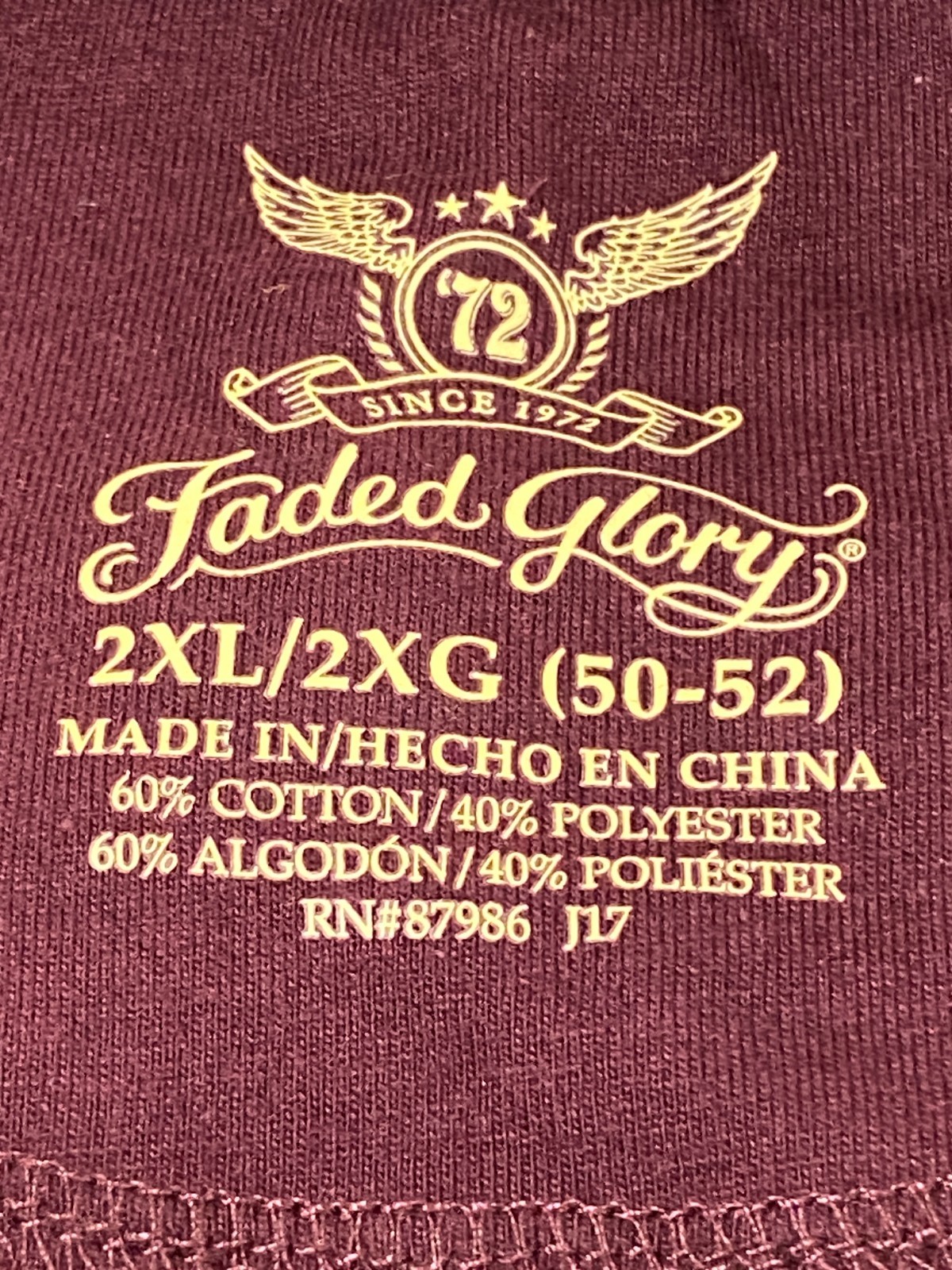 Vintage NWT Faded Glory Mens Thermal Shirt Crew Neck 2XL 50 - 52 Cotton Blend gallery