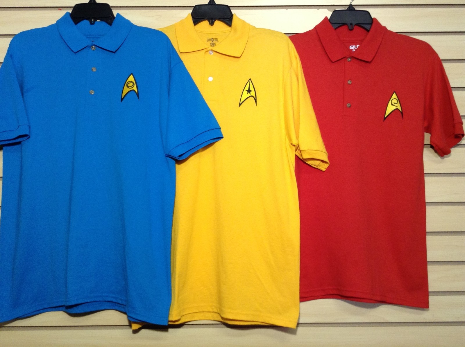 STAR TREK MEN'S UNIFORM COMMAND PATCH POLO SHIRT "JERZEES" LICENSED gallery