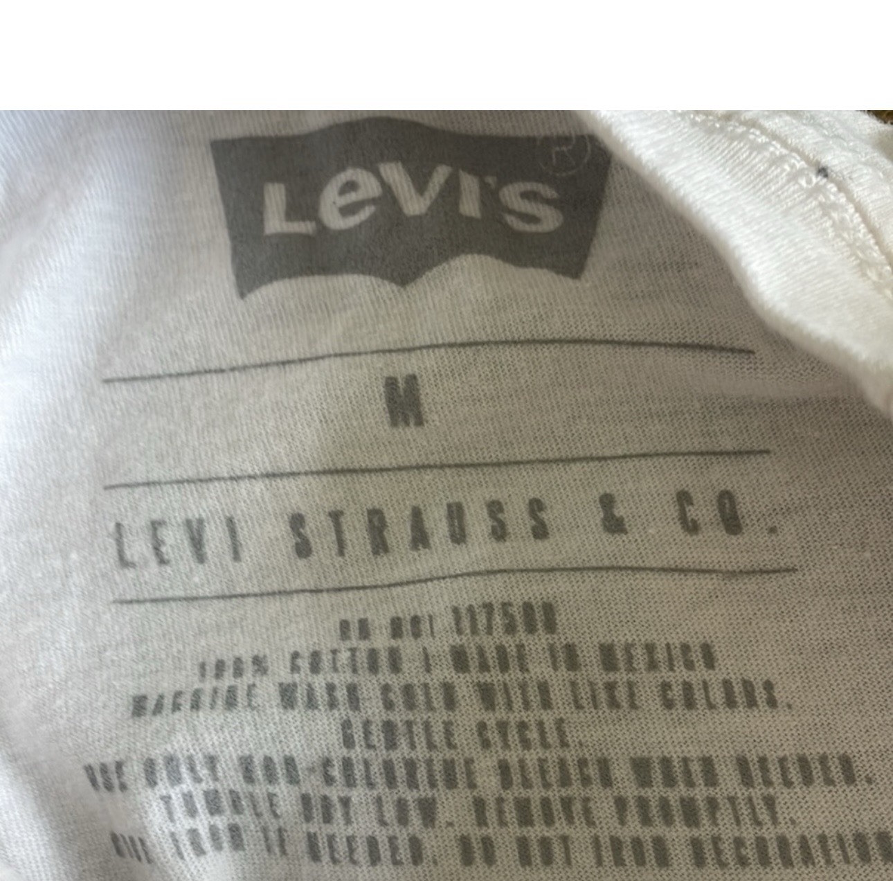 Levi's Men's Graphic Logo Crew Neck Knit Cotton Tee Short Sleeve M White gallery