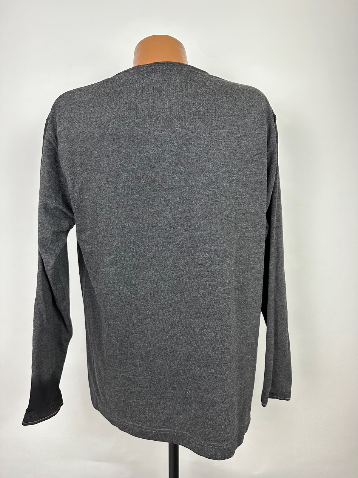 Vintage 90s V-Neck Shirt Men Large Minimal Gray Heavy Rayon Blend Robert Stock gallery