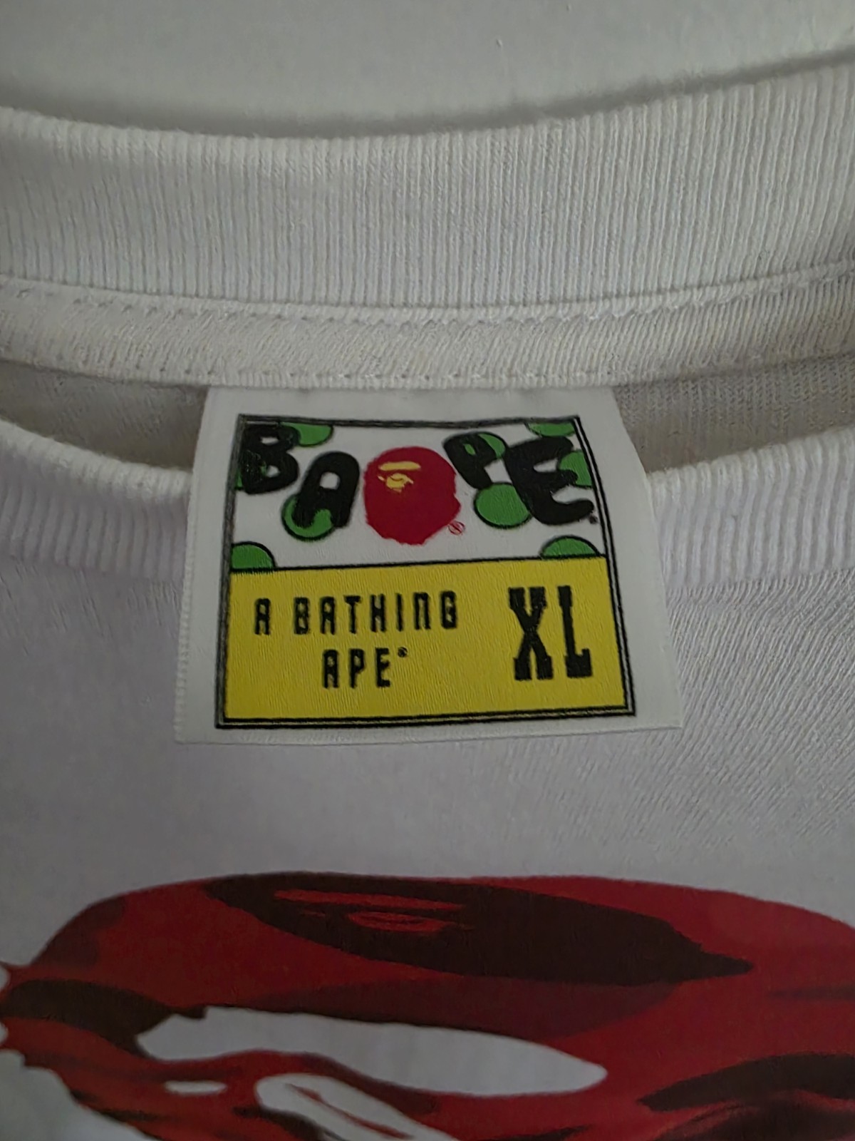 A BATHING APE BAPE Color Camo Big Ape Head Tee T-Shirt White/Red Size XL gallery
