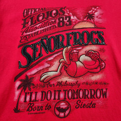 Senor Frogs Shirt Mens Medium Red Graphic I’ll Do It Tomorrow Mazatlan Mexico