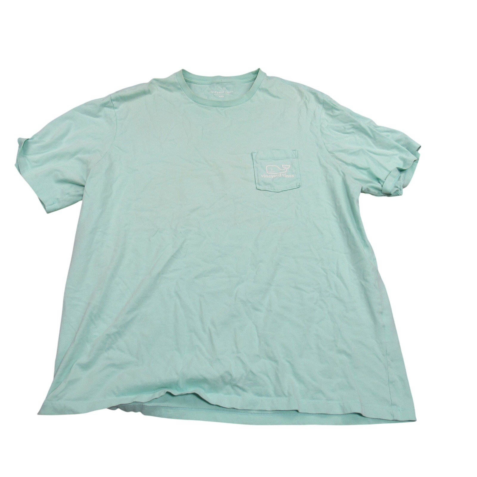 Vineyard Vines Mens XXL Mint Green Topographic Whale Graphic Pocket T-Shirt