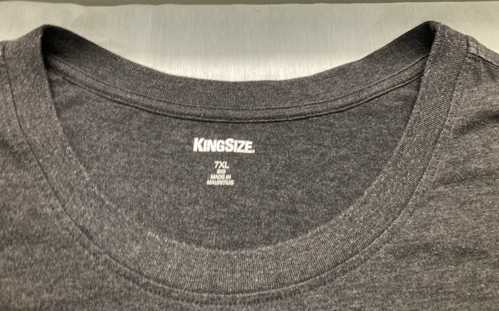 men's 7xl big Kingsize crewneck s sleeve pocket tee shirt Heather Charcoal Grey gallery