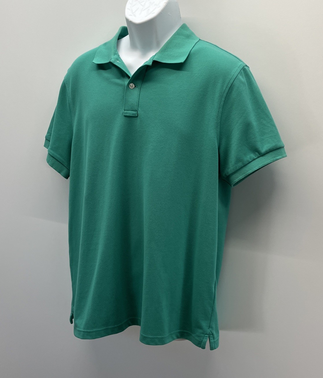 J Crew Flex Piqué Polo Untucked Shirt Green Men's SZ Large gallery