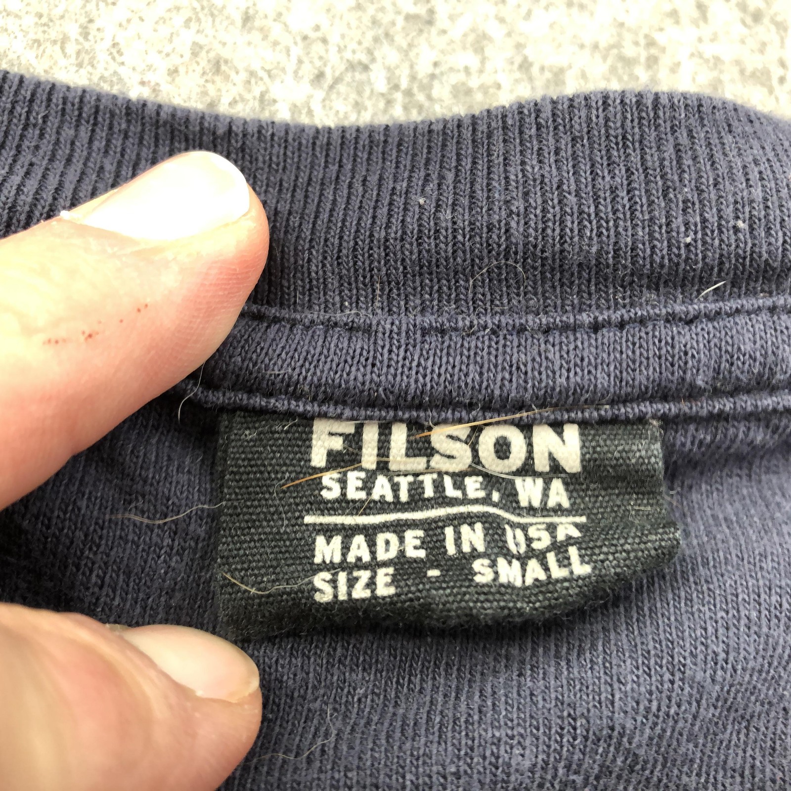 Filson Shirt Mens Small Blue Henley Long Sleeve Pocket Button Made In USA gallery