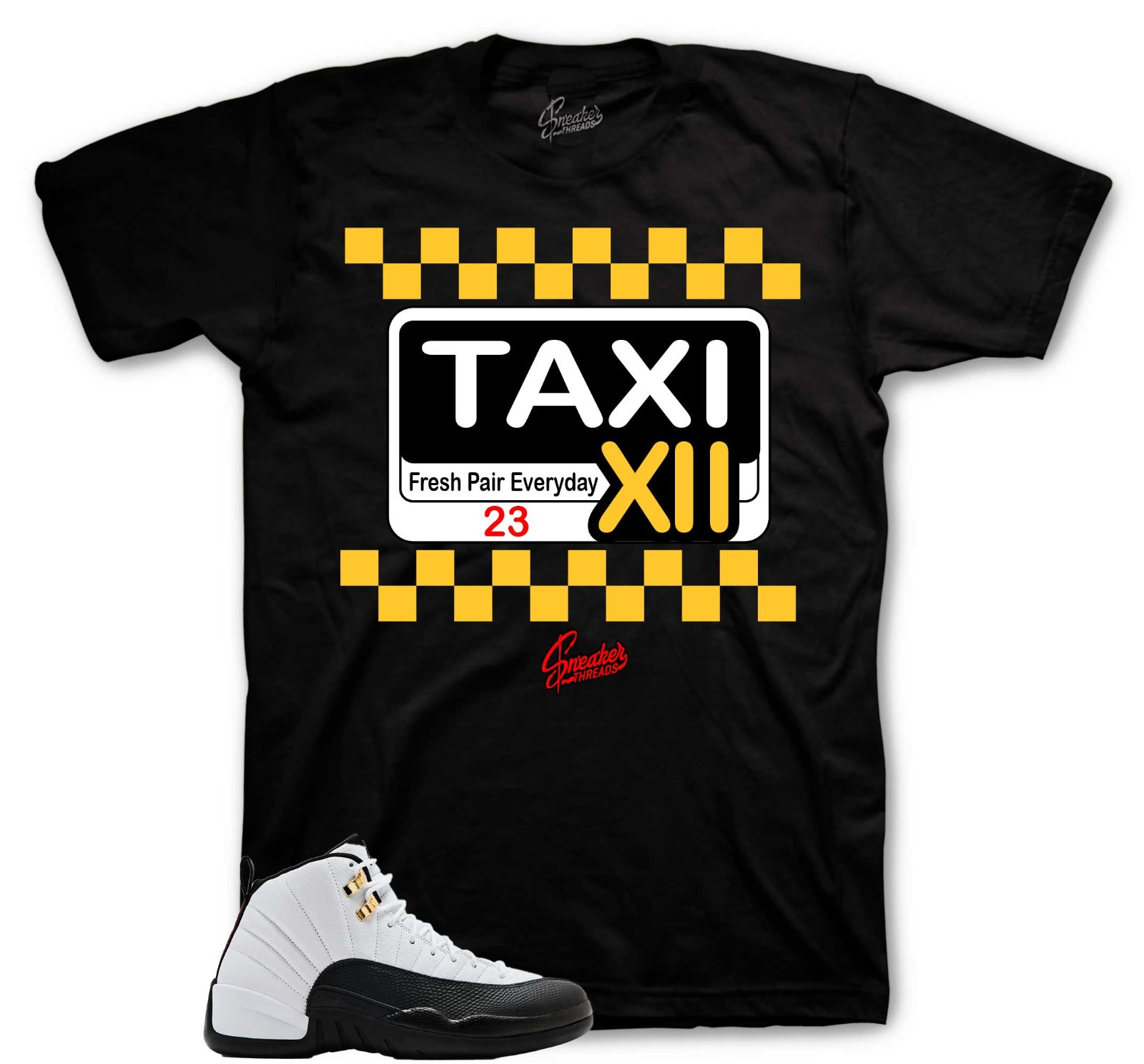 Shirt To Match Retro 12 Taxi Sneakers AJ12 Outfit – Service Sneaker Tees