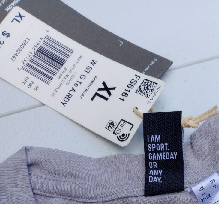 ADIDAS Multi-Sport Woman's T-Shirt Grey/Silver, XL New with Tags, imperfections. gallery