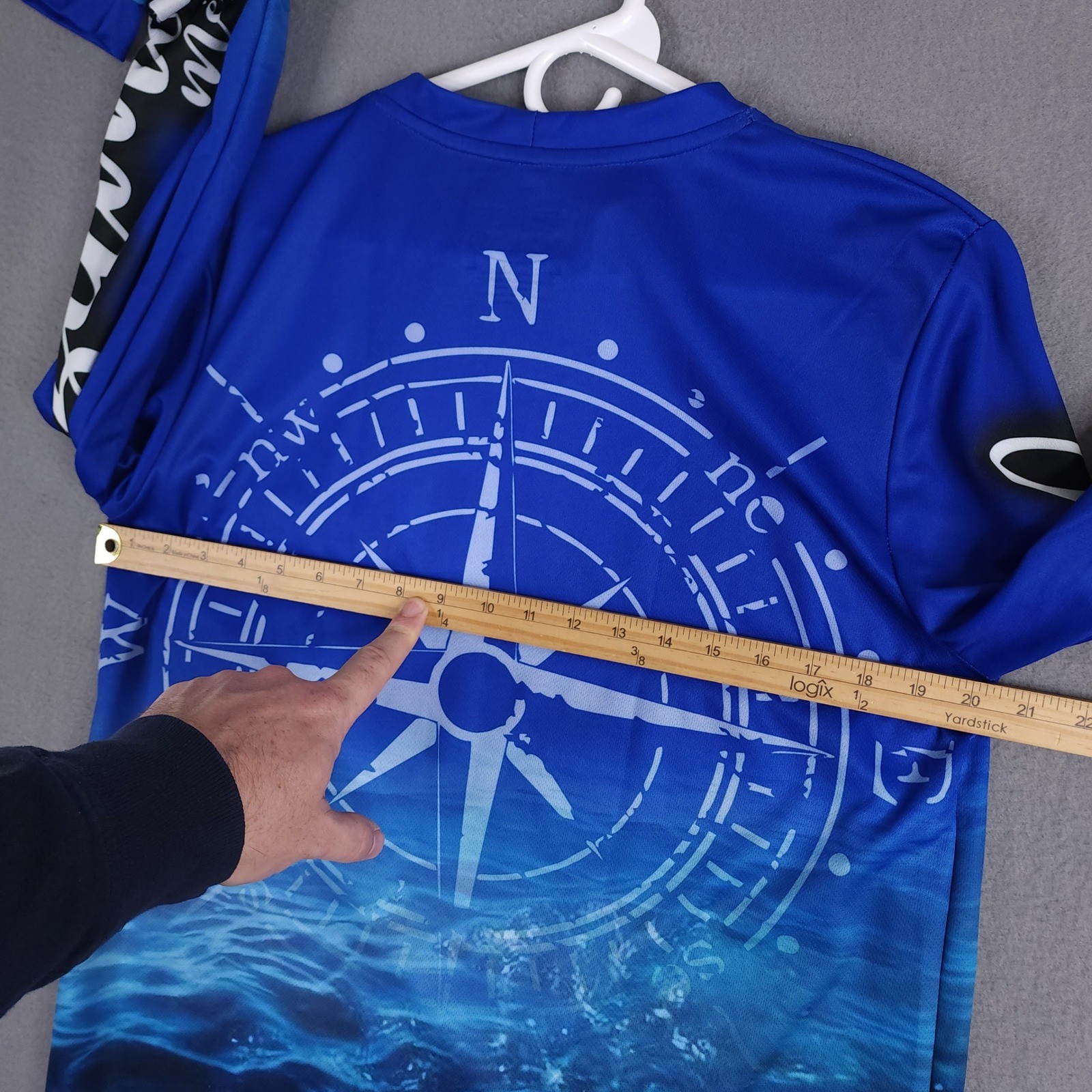 Cozumel Mexico Fishing Shirt Mens L Blue AOP Marlin Compass Graphic Performance gallery